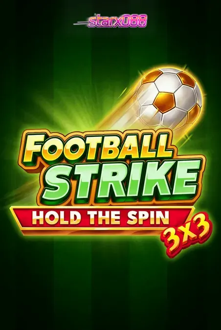 Tampilan visual slot 3x3 Football Strike dengan elemen sepak bola dan mesin buah klasik